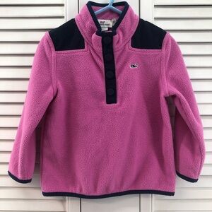 Vineyard Vines Kids size 3T Pink and Navy Fleece pullover Hoodie
